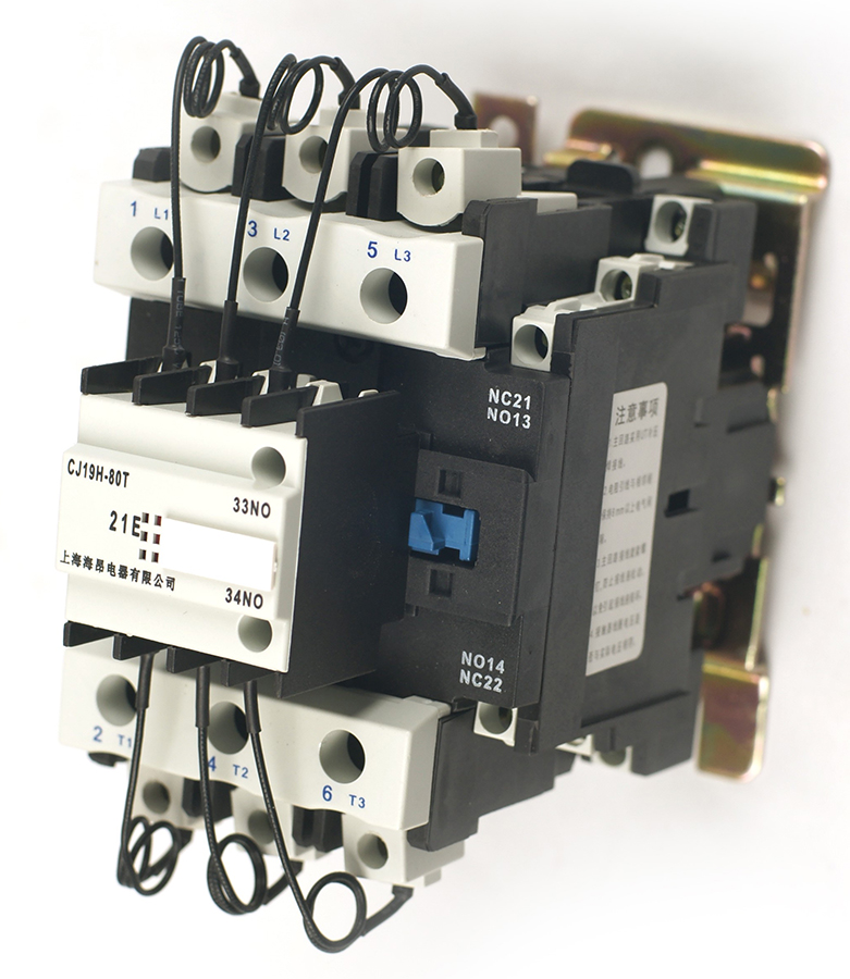 CJ19H系列电容切换接触器CJ19H系列电容器切控接触器与国内中类容量产品相比，具有体积小，结构新